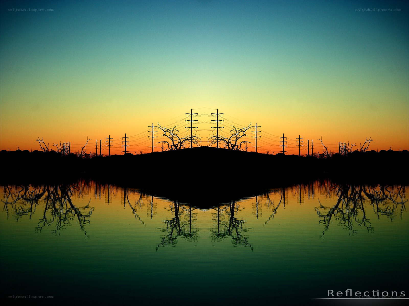 Silhouettes at Sunset Reflections