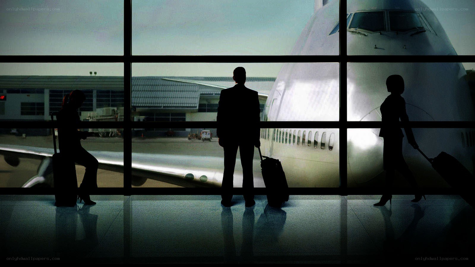 Silhouettes at the airport