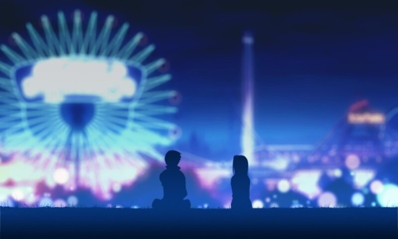 Silhouettes at the amusement park