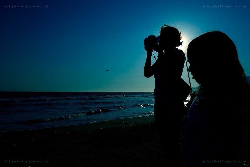 Silhouettes at the beach