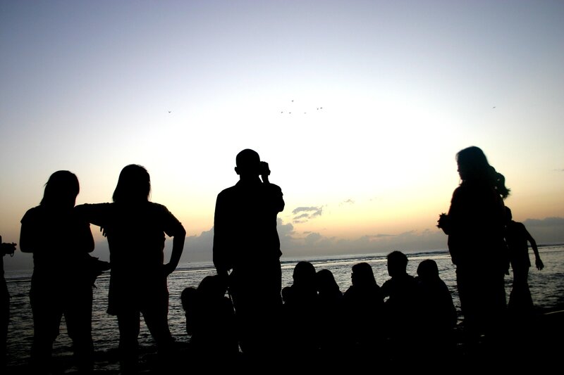 Silhouettes at the beach