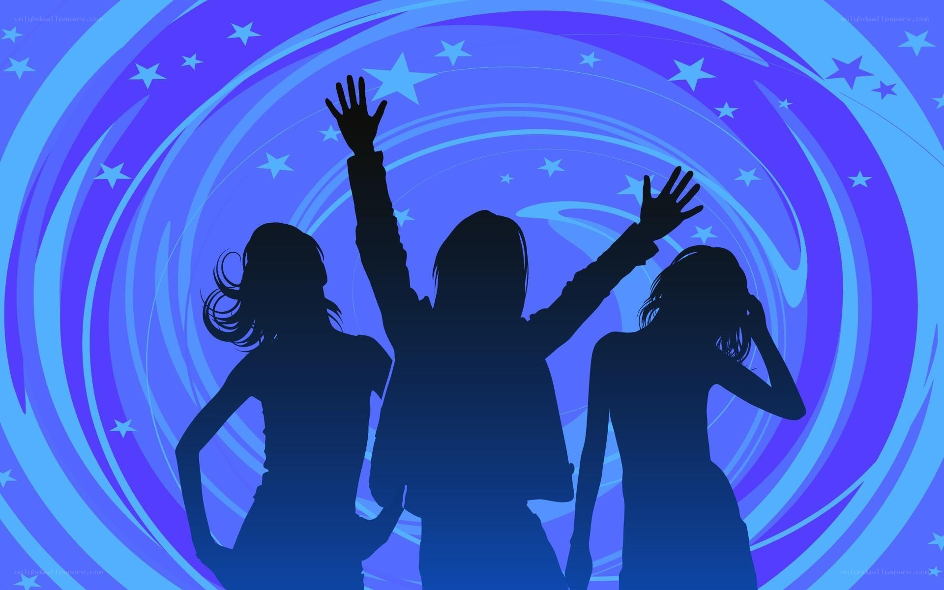 silhouettes dancing at a party