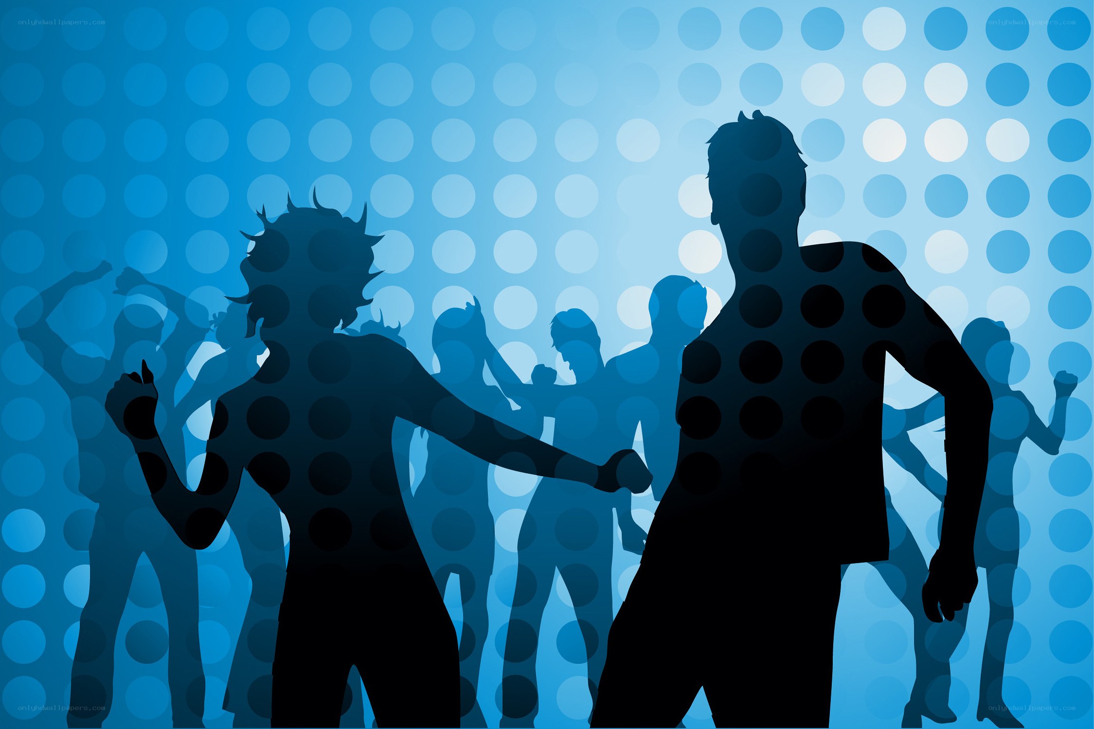 silhouettes dancing at a party