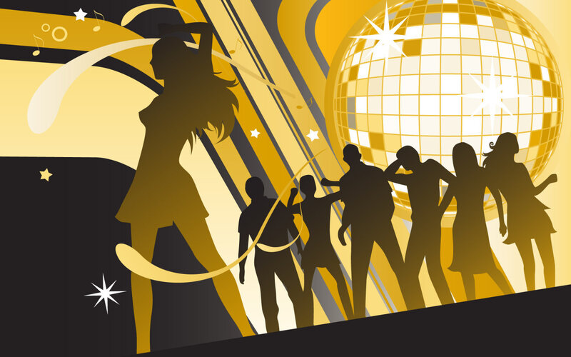 Silhouettes Dancing at Party