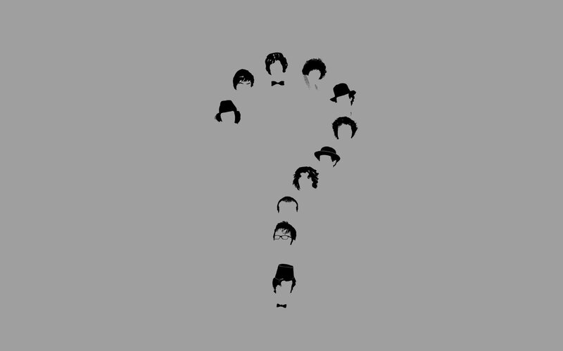 Silhouettes Forming a Question Mark — Gray