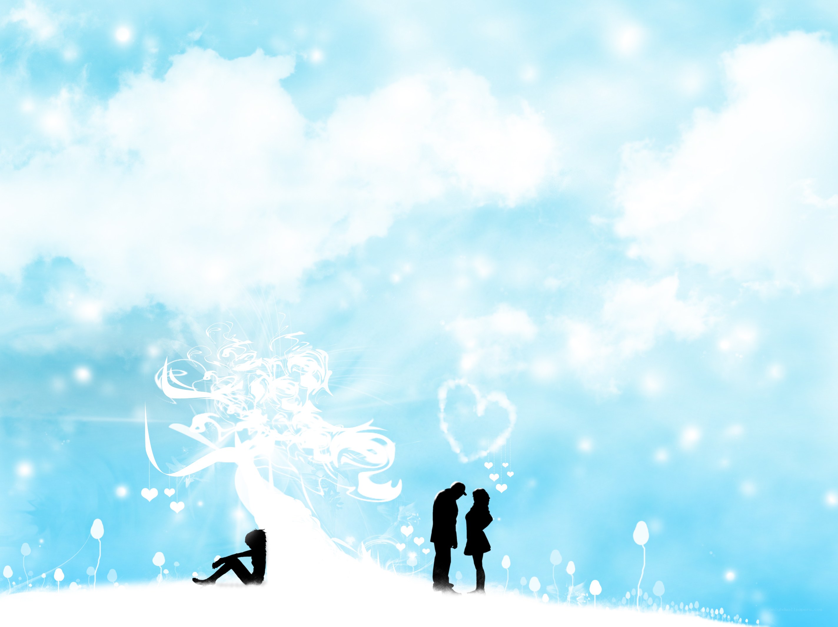 Silhouettes in a dreamy sky