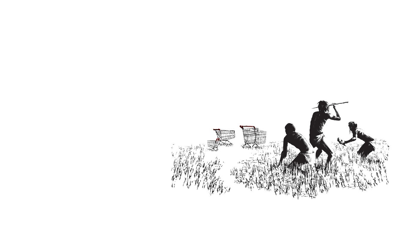 Silhouettes in a field