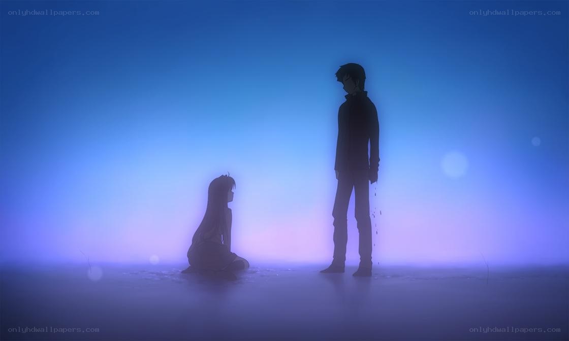 silhouettes in blue mist