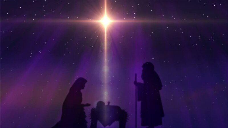 Silhouettes in Nativity Scene