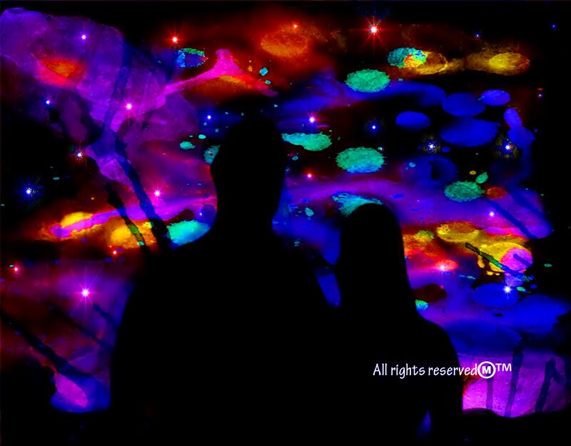 Silhouettes in Neon Art — Purple