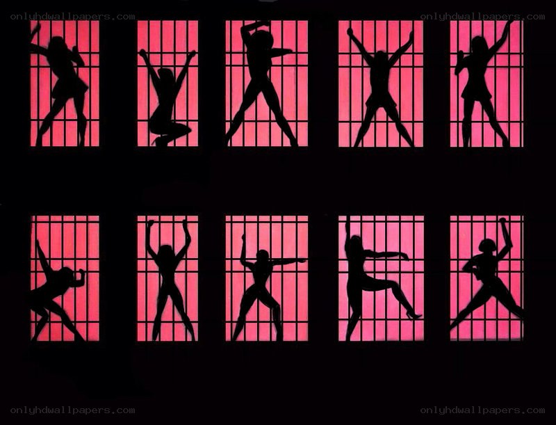 silhouettes in prison cells