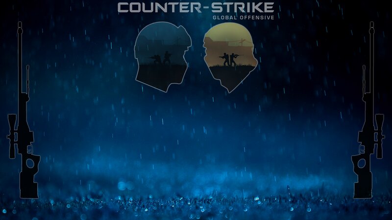 Silhouettes in Rain — Blue