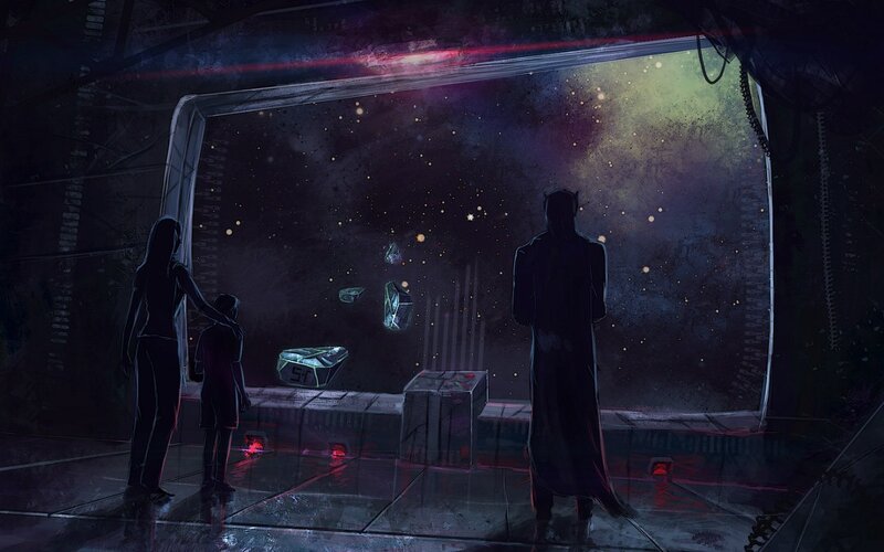 Silhouettes in Space Station