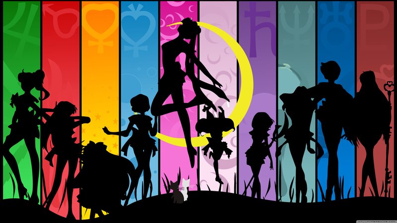 Silhouettes of Anime Characters — Black, Dramatic, Night, Digital Art