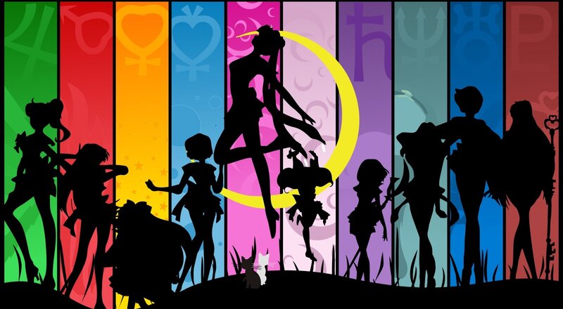 Silhouettes of Anime Characters — Black, Dramatic, Night