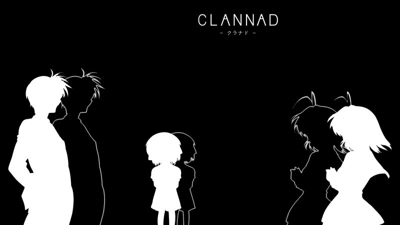 Silhouettes of Anime Characters — Black, Dramatic, Silhouette, Text