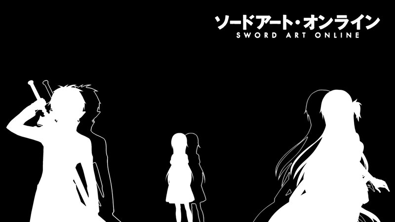 Silhouettes of Anime Characters — Black, Dramatic, Sword