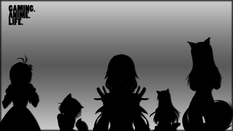 Silhouettes of Anime Characters — Black, Dramatic