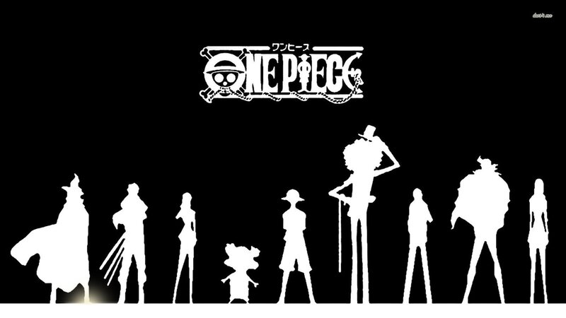 Silhouettes of Anime Characters — Black, Dramatic, Vector Art, Logo, Silhouette