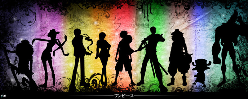 Silhouettes of Anime Characters — Purple
