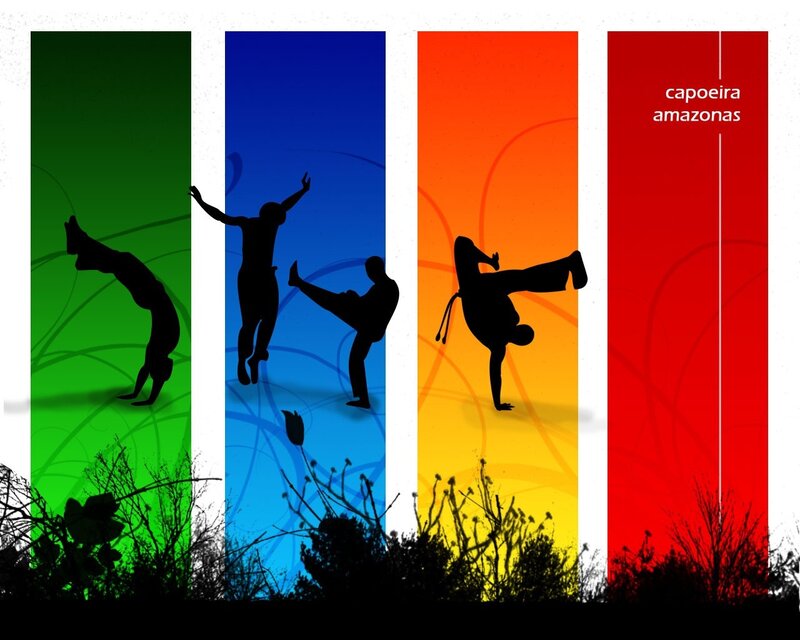 Silhouettes of Capoeira Practitioners