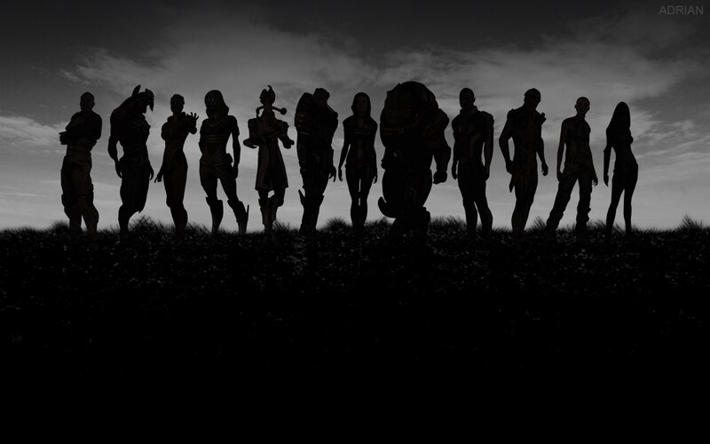Silhouettes of Characters — Black, Dramatic, Sunset
