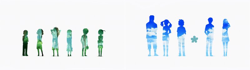 Silhouettes of Characters — Green, Serene
