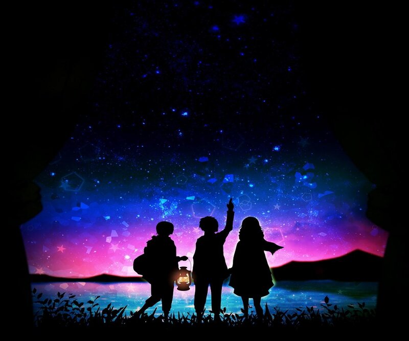 Silhouettes of Children — Blue, Serene