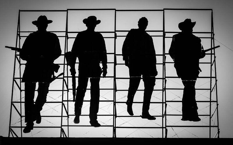 Silhouettes of Cowboys — Black