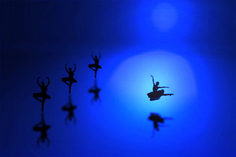 Silhouettes of Dancers — Blue, Dramatic, Night
