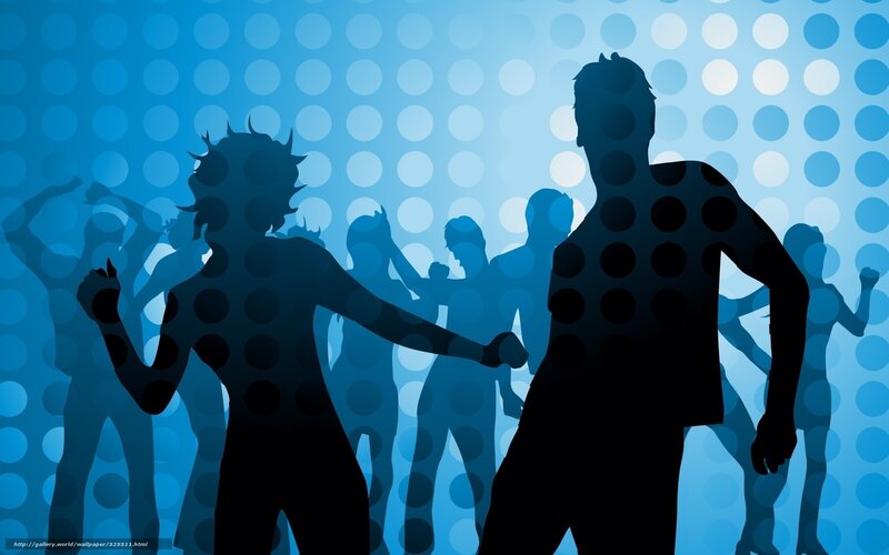 Silhouettes of Dancers — Blue, Energetic