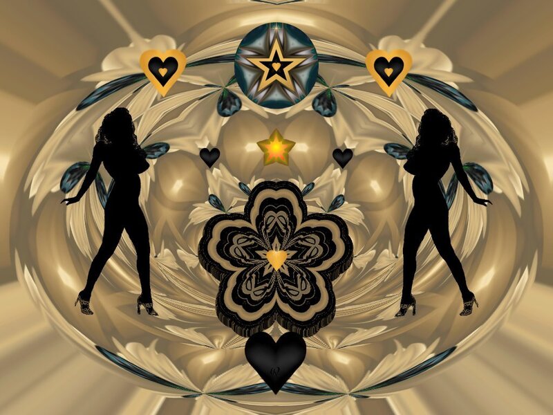 Silhouettes of Dancers — Gold