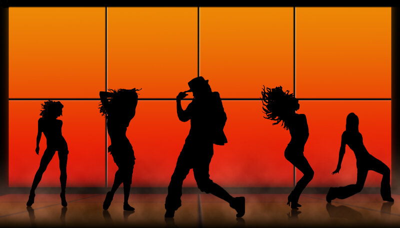 Silhouettes of Dancers — Orange, Dynamic