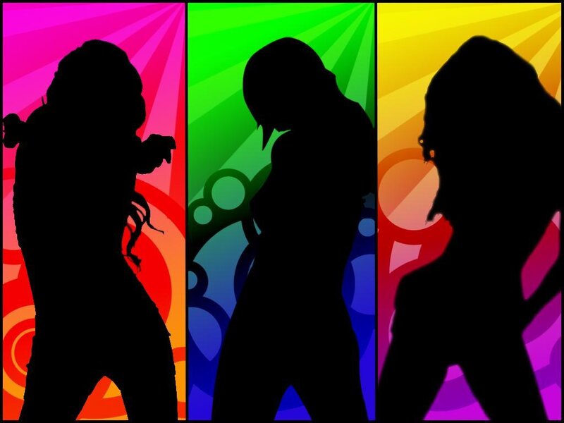 Silhouettes of Dancers — Pink, Vibrant