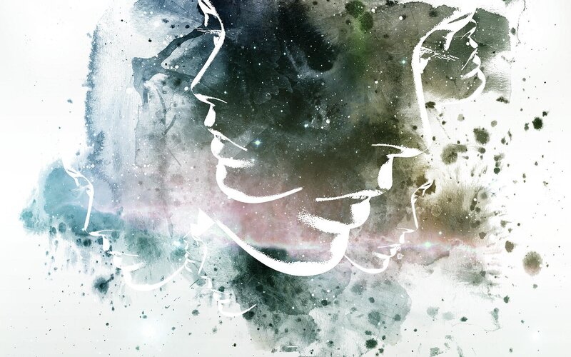Silhouettes of Faces — White, Dreamy