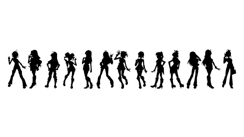 silhouettes of female characters