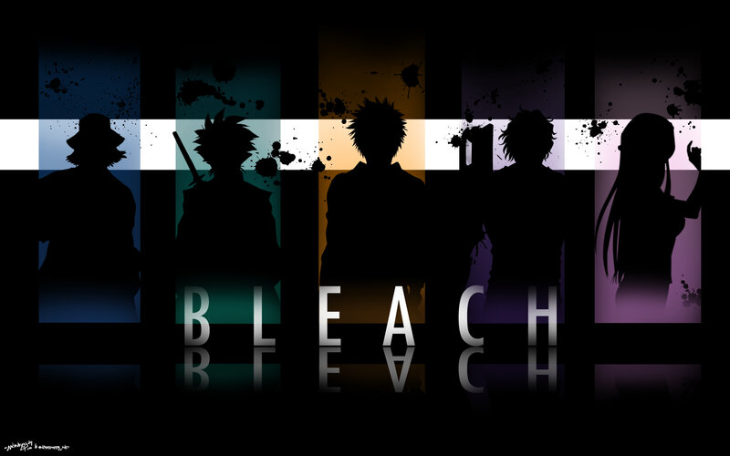 Silhouettes of Five Characters — Black, Dramatic, Digital Art, Swords