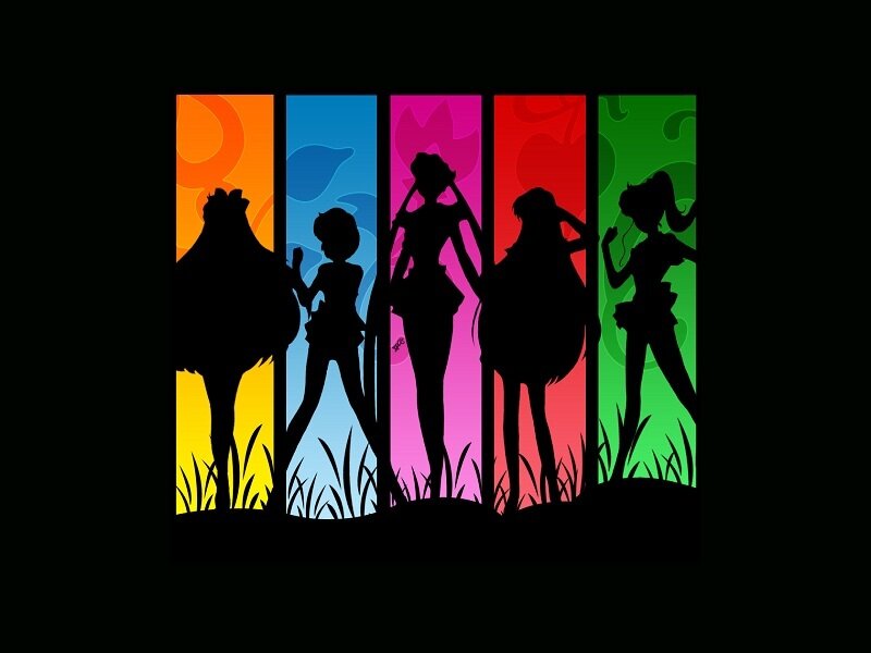 Silhouettes of Five Figures