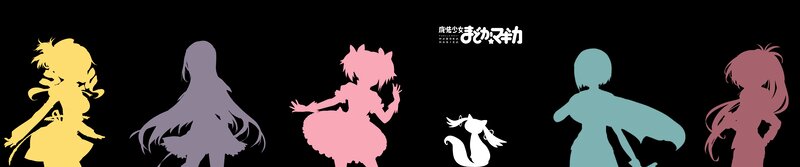 Silhouettes of Five Girls — Black, Dramatic, Anime