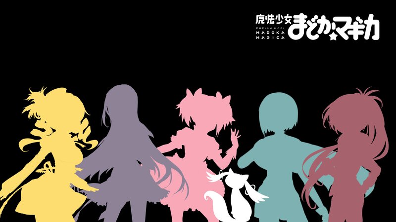 Silhouettes of Five Girls — Black, Dramatic