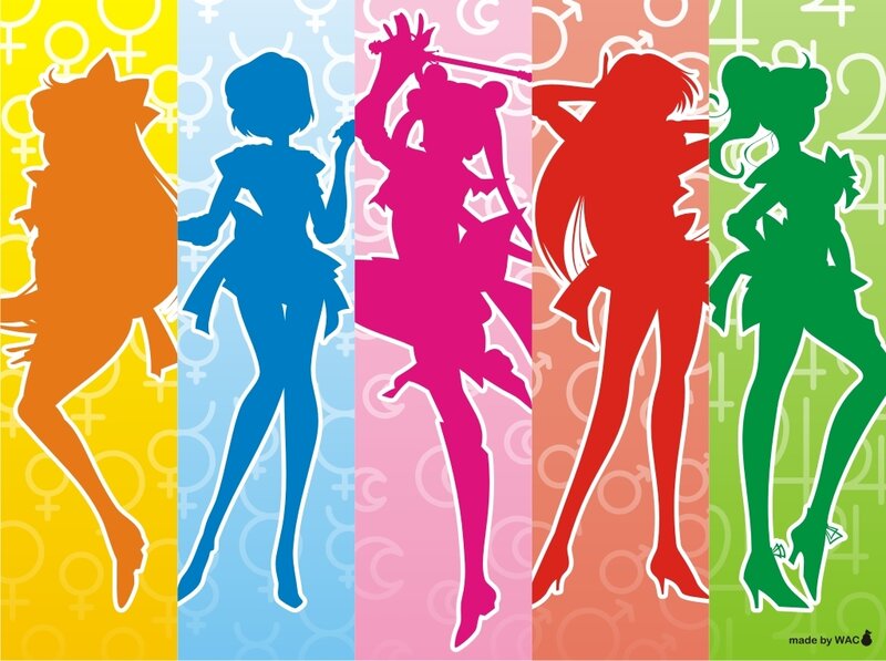 Silhouettes of Five Girls — Yellow