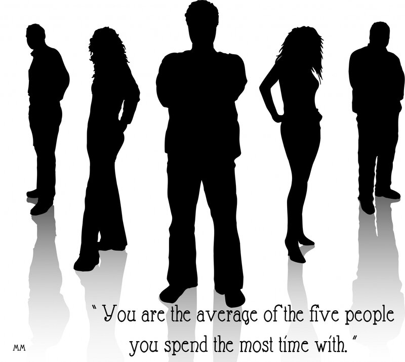 Silhouettes of Five People — Black, Neutral