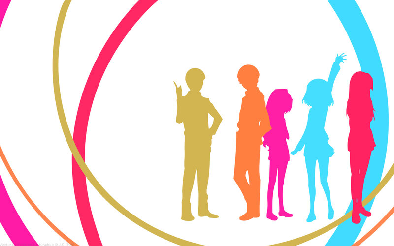 Silhouettes of Five People — Yellow