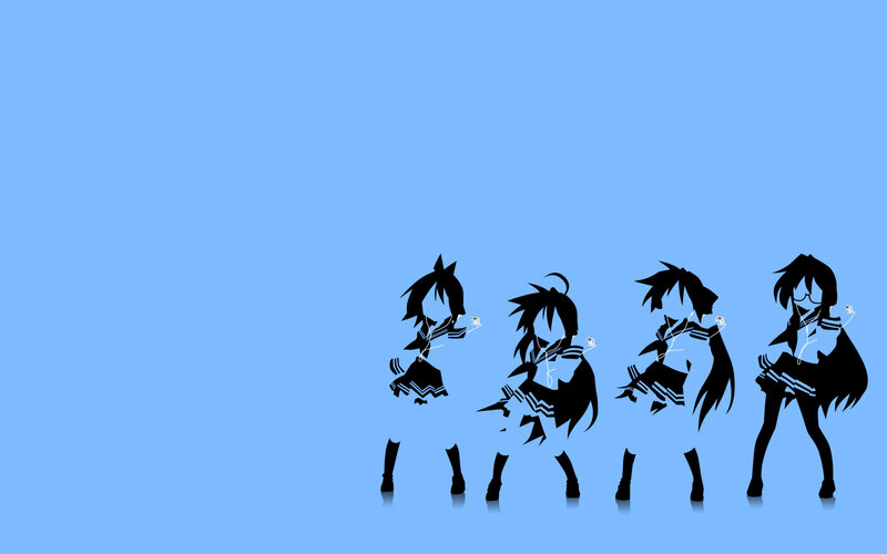 Silhouettes of Four Girls — Blue, Minimalist