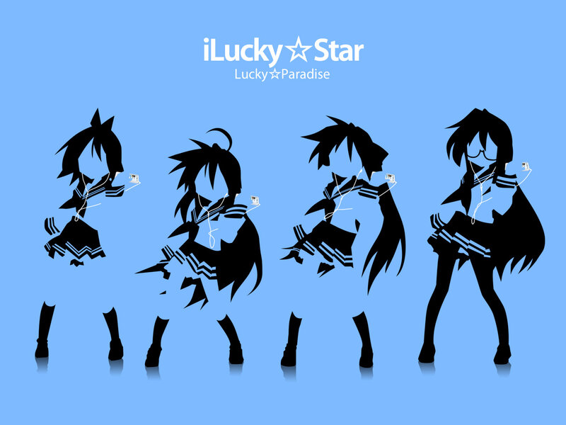 Silhouettes of Four Girls — Blue, Playful