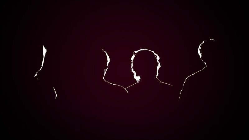 Silhouettes of Four People — Black, Dramatic