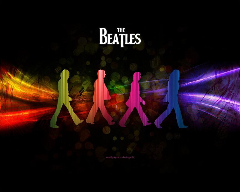 Silhouettes of Four People — Black, Dynamic, Digital Art, Colorful Light Trails
