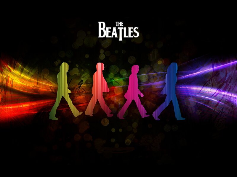 Silhouettes of Four People — Black, Dynamic, Digital Art, Light Streaks