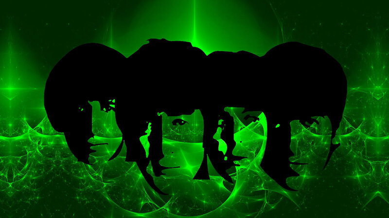 Silhouettes of Four People — Green