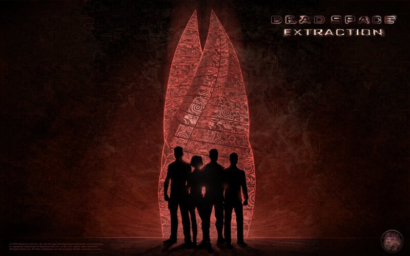 Silhouettes of Four People — Red, Dramatic